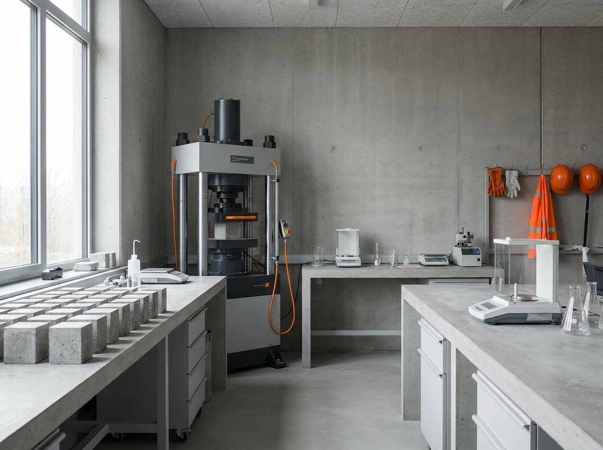 Beton laboratuvarı ve numune testi