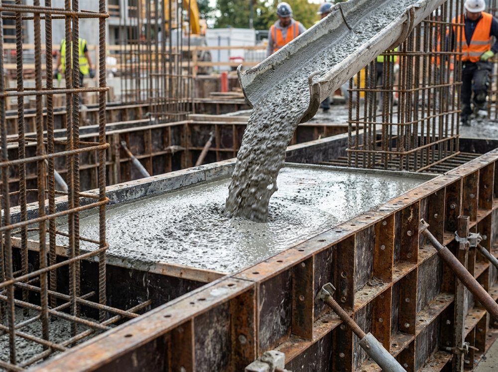 Kendiliğinden yerleşen beton dökümü